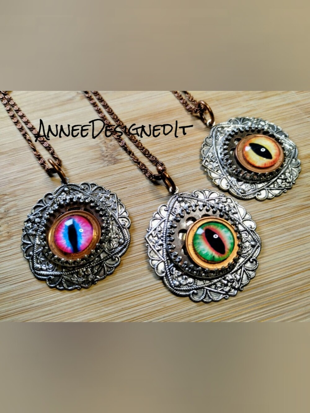 Hand Crafted Copper And Silver Filigree Necklaces